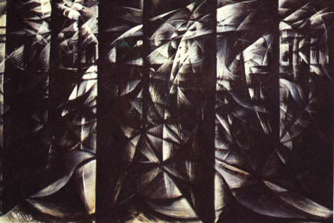 G.Balla: velocitö d'automobile+luci+rumori