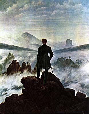 Caspar David Friedrich, Viandante sul mare di nebbia, 1818.