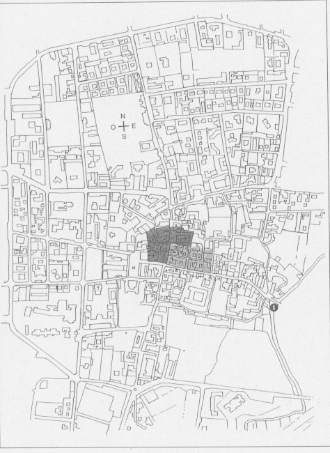 Mappa di sviluppo del borgo antico a partire dal vicus romano