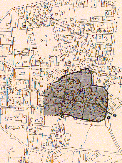 Mappa di Vimercate durante l'espansione medioevale
